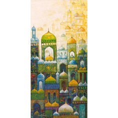 Javed Qamar, 12 x 24 inch, Acrylic On Canvas, Cityscape Painting, AC-JQ-275